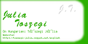 julia toszegi business card